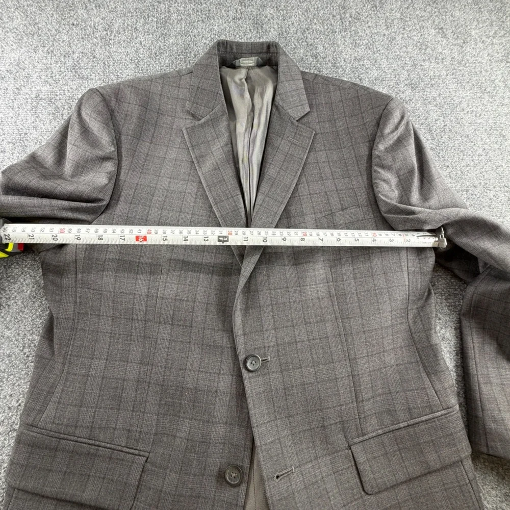 Pronto Uomo Platinum Gray Glen Plaid Wool Blend Blazer Sport Coat 41 Regular